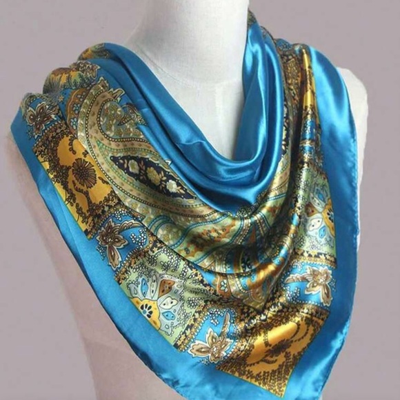 TEAL BLUE BOHO SCARF!! - Picture 5 of 6